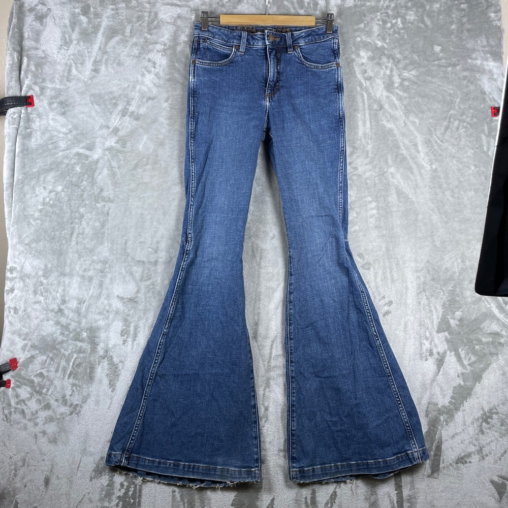 Wrangler Retro Ladies High Rise Flare Bell Bottom Jeans Womens 27x36 Stretch